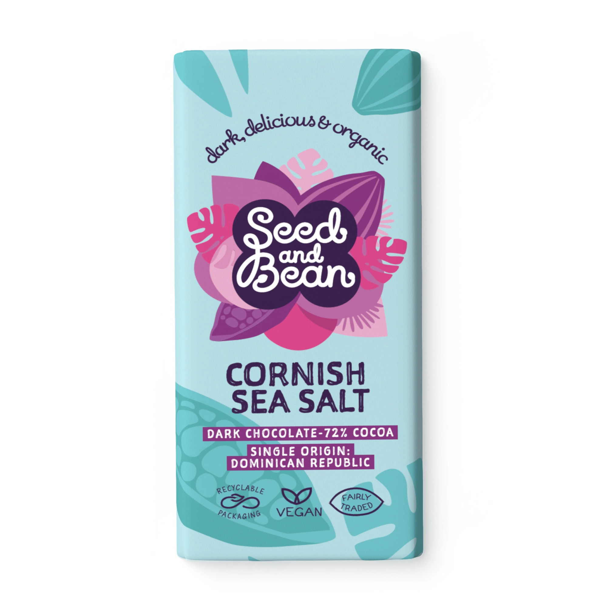 Mørk Chokolade 72% Cornish Sea Salt 75 g - øko