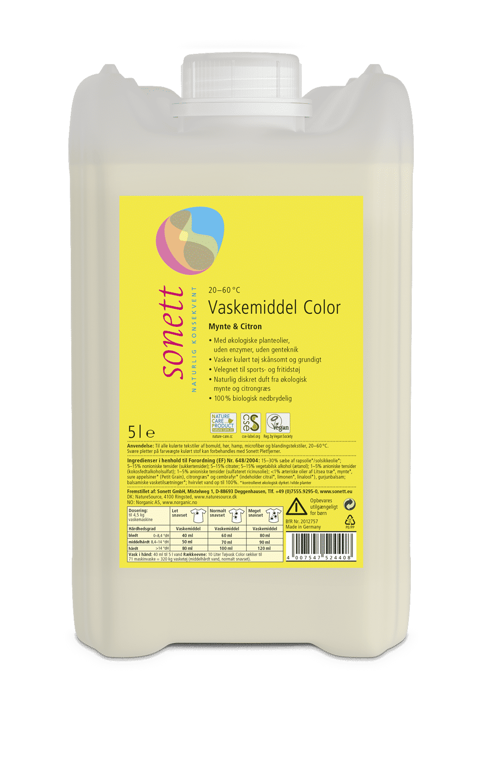 Vaskemiddel Color mynte & citron - 5 l