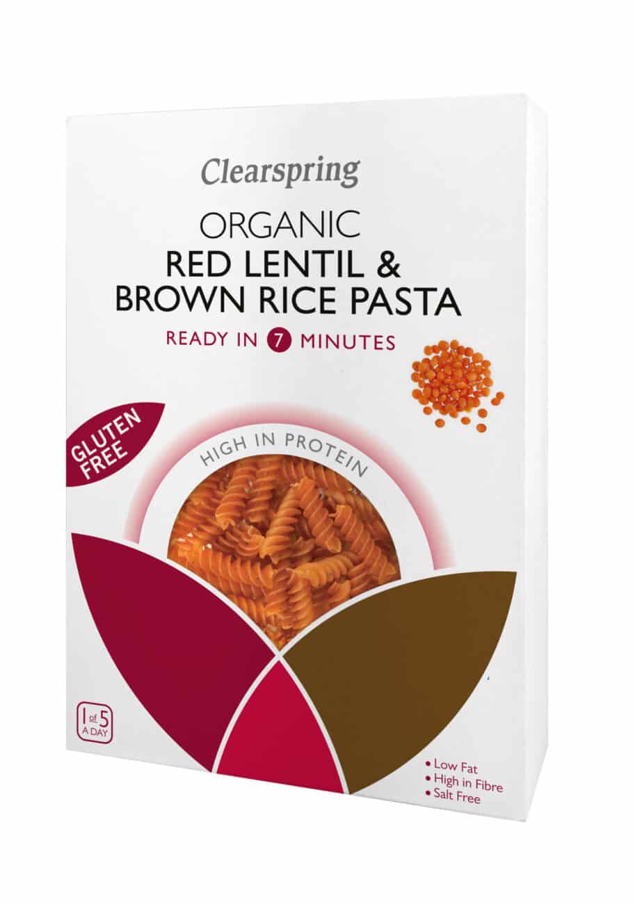 Røde Linser og Brune Ris Fusilli - øko