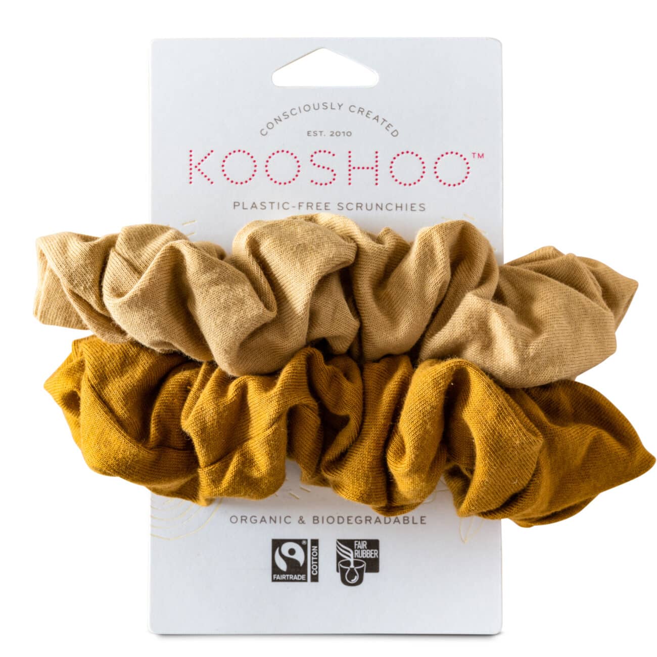 Hår scrunchie Gylden Sand – øko og plastfri – 2 stk