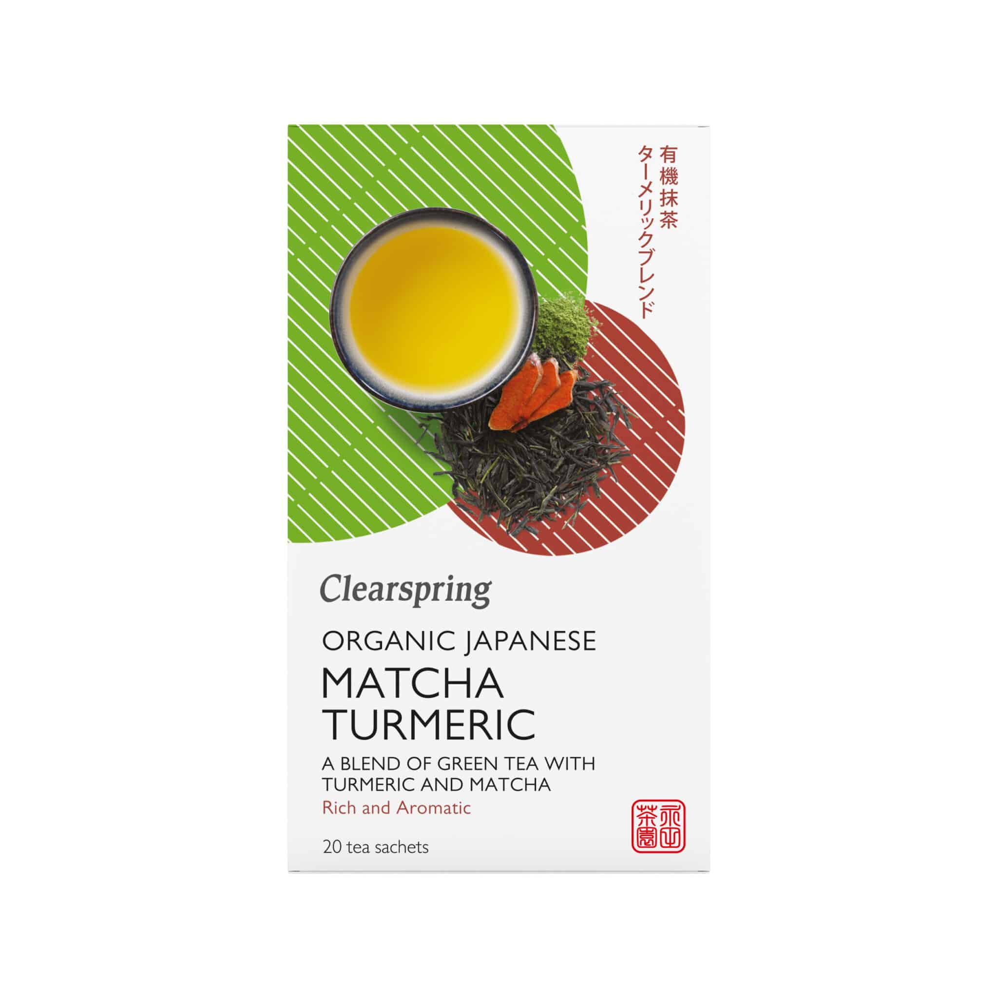 Grøn te m. Gurkemeje og Matcha - 20 breve - øko