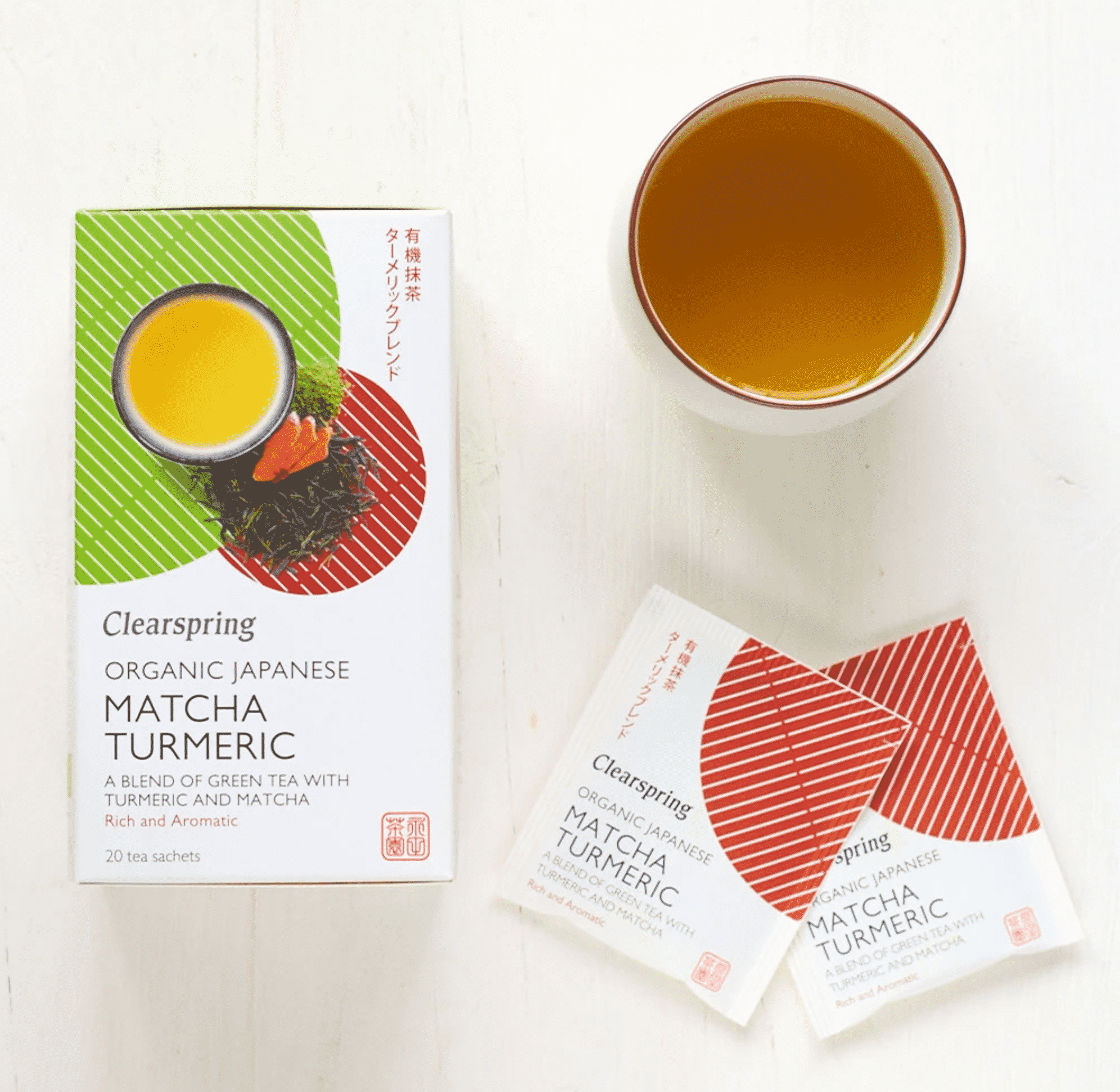 Grøn te m. Gurkemeje og Matcha - 20 breve - øko - Image 2