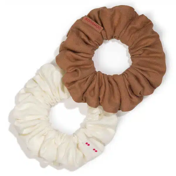 Hår scrunchie Cappuccino – øko og plastfri – 2 stk - Image 2