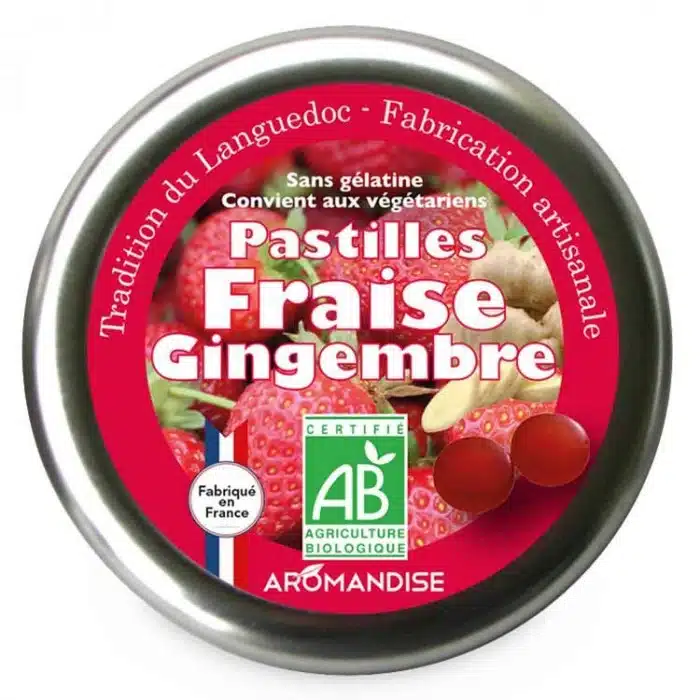 Pastiller m. jordbær og ingefær - øko