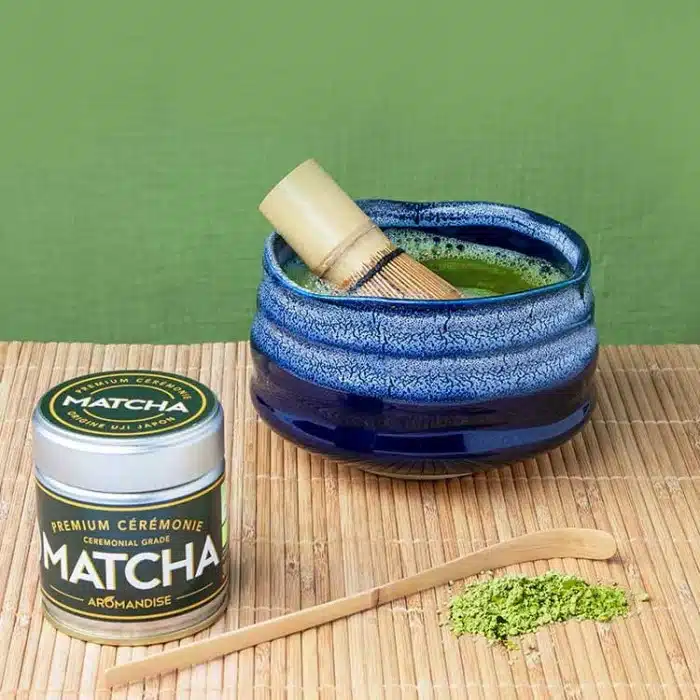 Matcha ceremoni-sæt (skål, matcha, ske, piskeris) - øko - Image 4