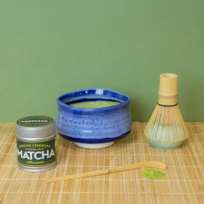 Matcha ceremoni-sæt (skål, matcha, ske, piskeris) - øko - Image 2