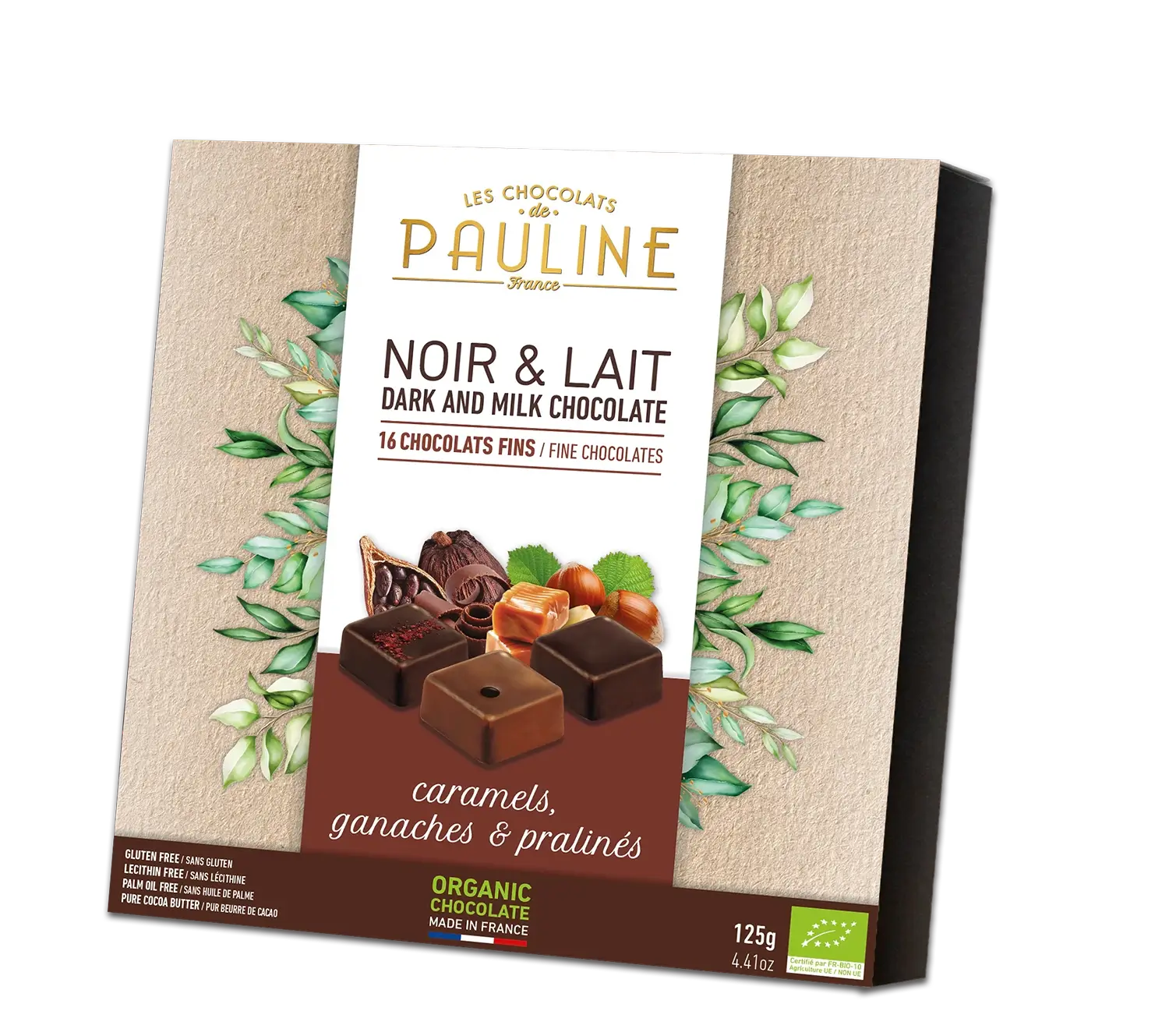 Chokolade gaveæske m. praliné og ganache fyld – øko