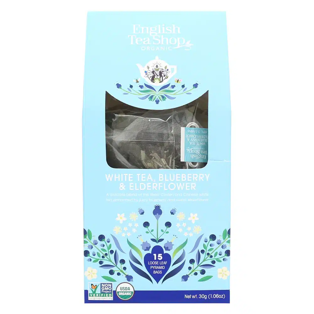 White Tea, Blueberry & Elderflower Tea (pyramide) - øko