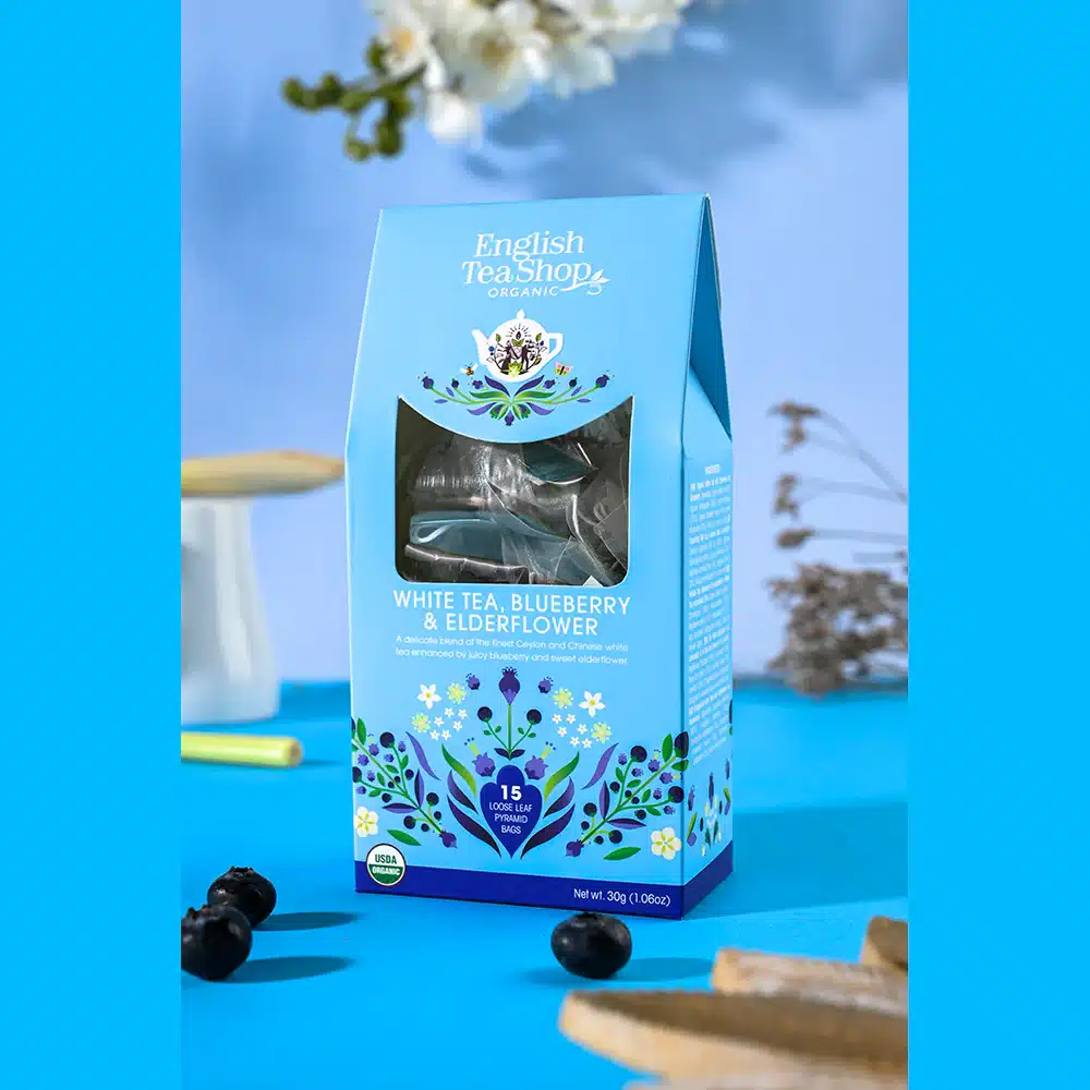 White Tea, Blueberry & Elderflower Tea (pyramide) - øko - Image 2