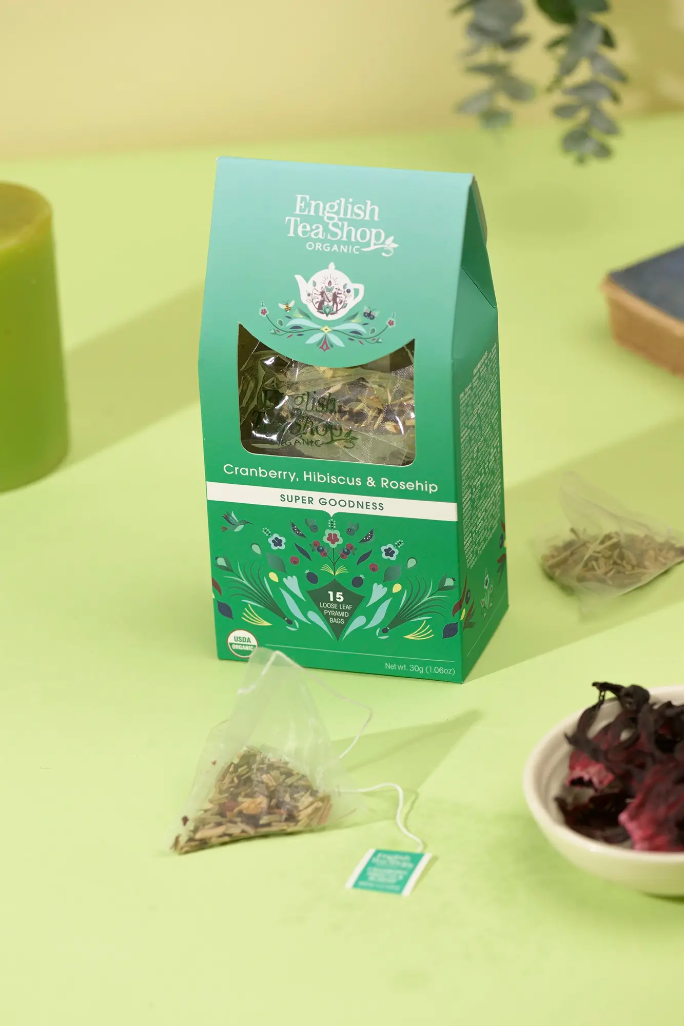 Cranberry, Hibiscus & Roseship Tea (pyramide) - øko - Image 2