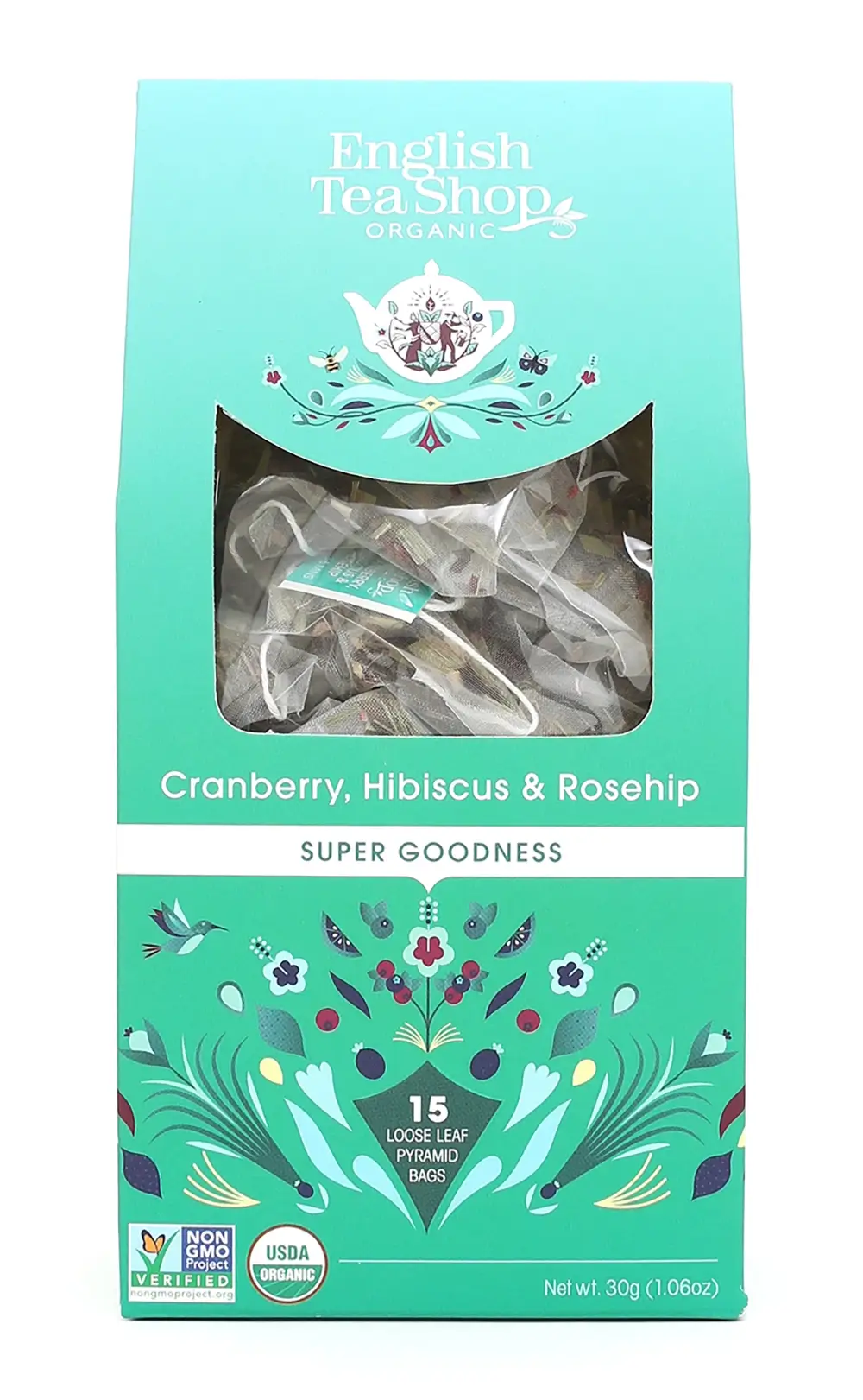 Cranberry, Hibiscus & Roseship Tea (pyramide) - øko