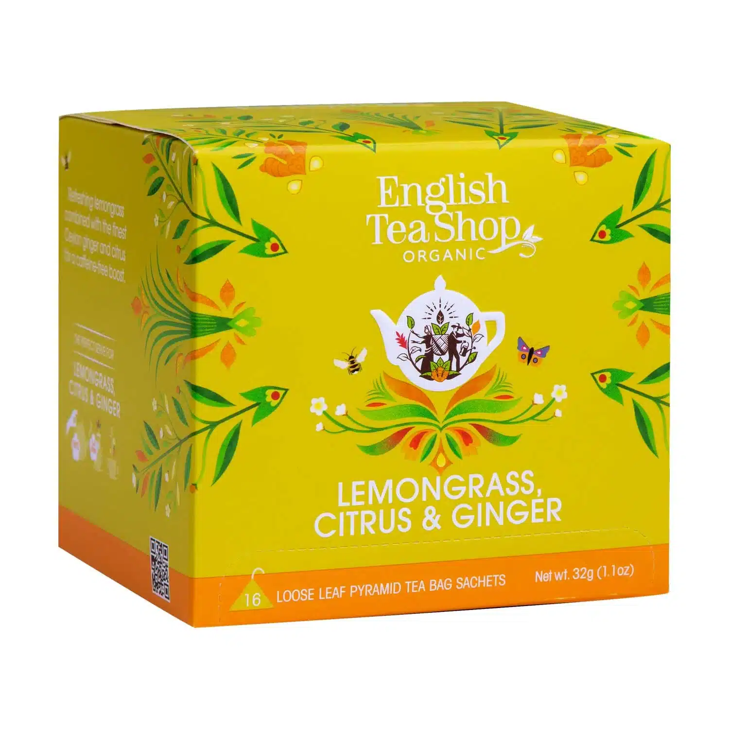 Lemongrass, Citrus & Ginger Tea (16 pyramideposer) – øko