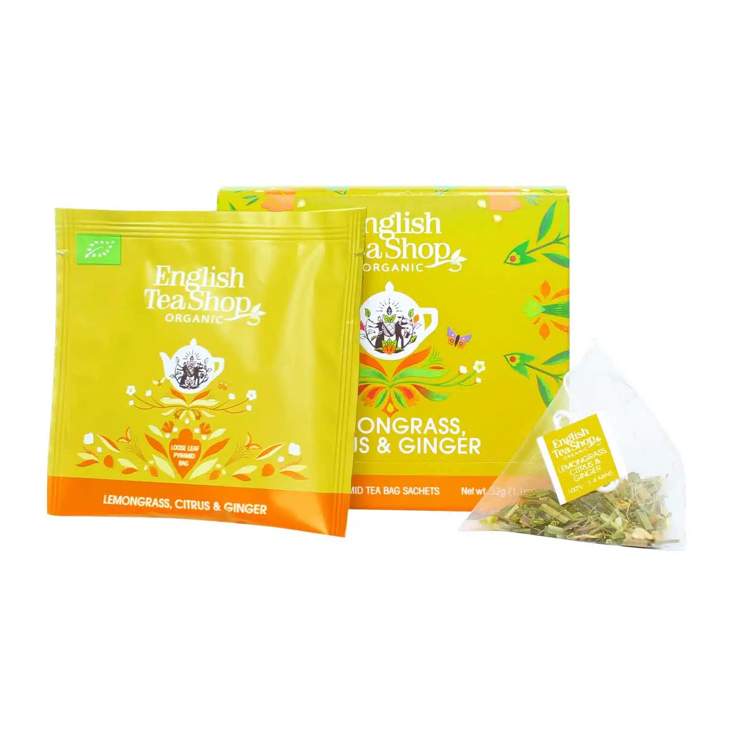 Lemongrass, Citrus & Ginger Tea (16 pyramideposer) – øko - Image 2