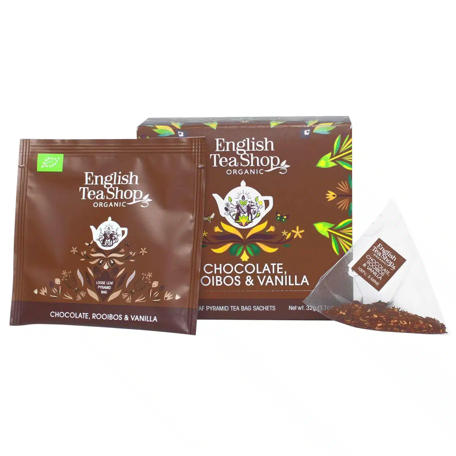 Rooibos, Cocoa & Vanilla Tea (16 pyramideposer) – øko - Image 2