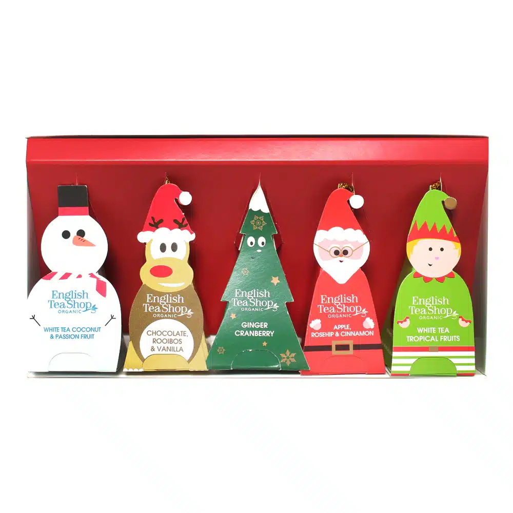 Gaveæske Julemotiver m. hank (10 pyramider) - øko - Image 2