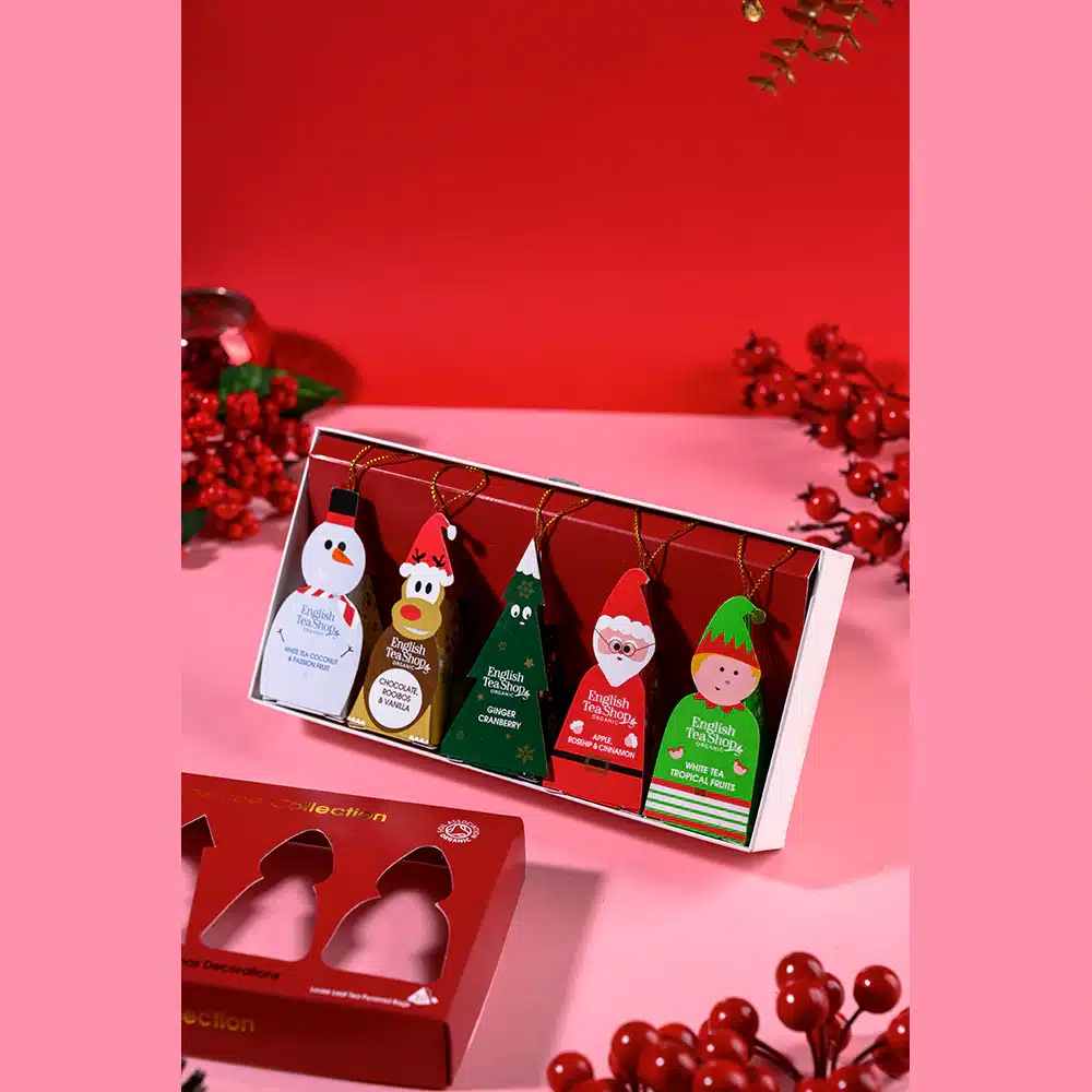 Gaveæske Julemotiver m. hank (10 pyramider) - øko - Image 6