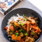 Wok med seitan og mild Goa masala sauce