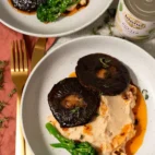 Nem Butter Bean-mos med Portobello-svampebøffer